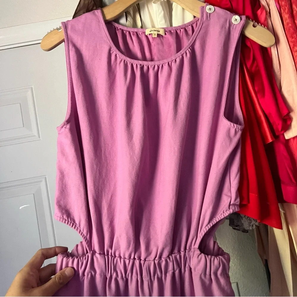 BELLEROSE lavender purple pink‎ viscose poly cotton blend sleeveless cutout wide